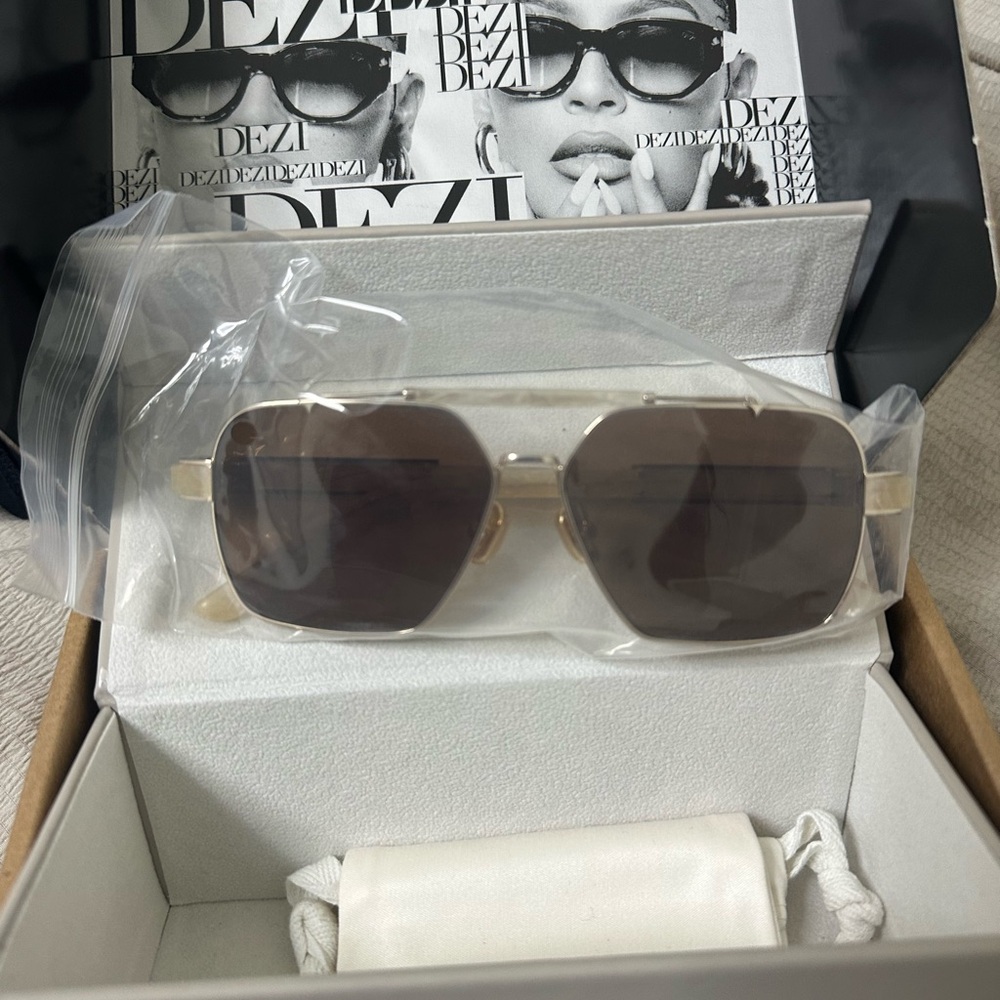 Dezi Gold and Brown Sunglasses